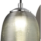 NL82219 Barter LED Switched Wall Lamp Polished Chrome/Black With Smoke Glass