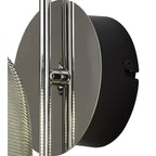NL82219 Barter LED Switched Wall Lamp Polished Chrome/Black With Smoke Glass