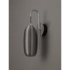 NL82219 Barter LED Switched Wall Lamp Polished Chrome/Black With Smoke Glass