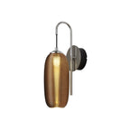 NL82229 Barter LED Switched Wall Lamp Polished Chrome/Black With Copper Glass