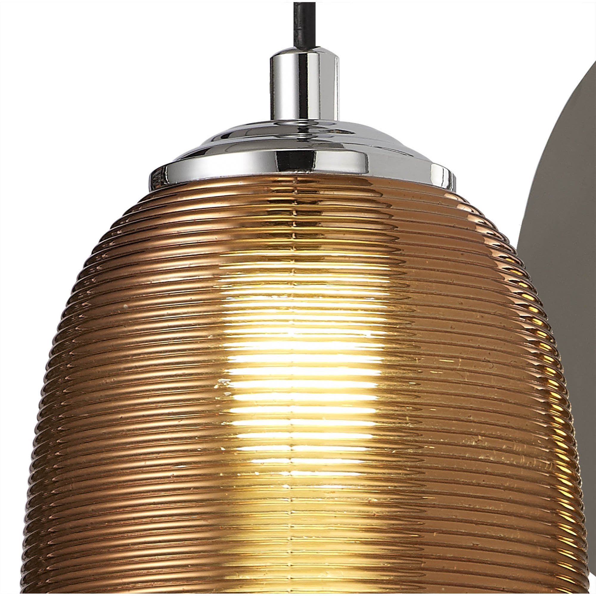 NL82229 Barter LED Switched Wall Lamp Polished Chrome/Black With Copper Glass