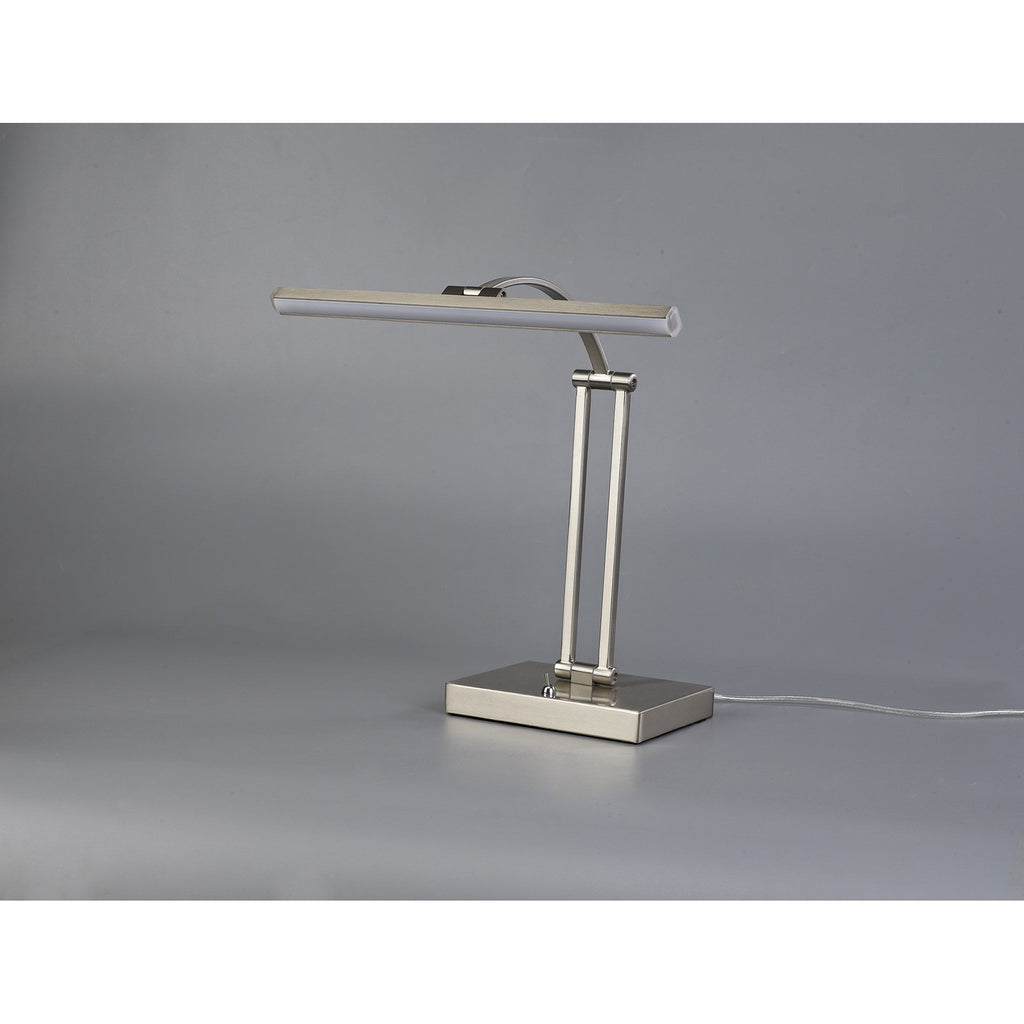NL82249 Penton LED 1 Arm Table Lamp Satin Nickel