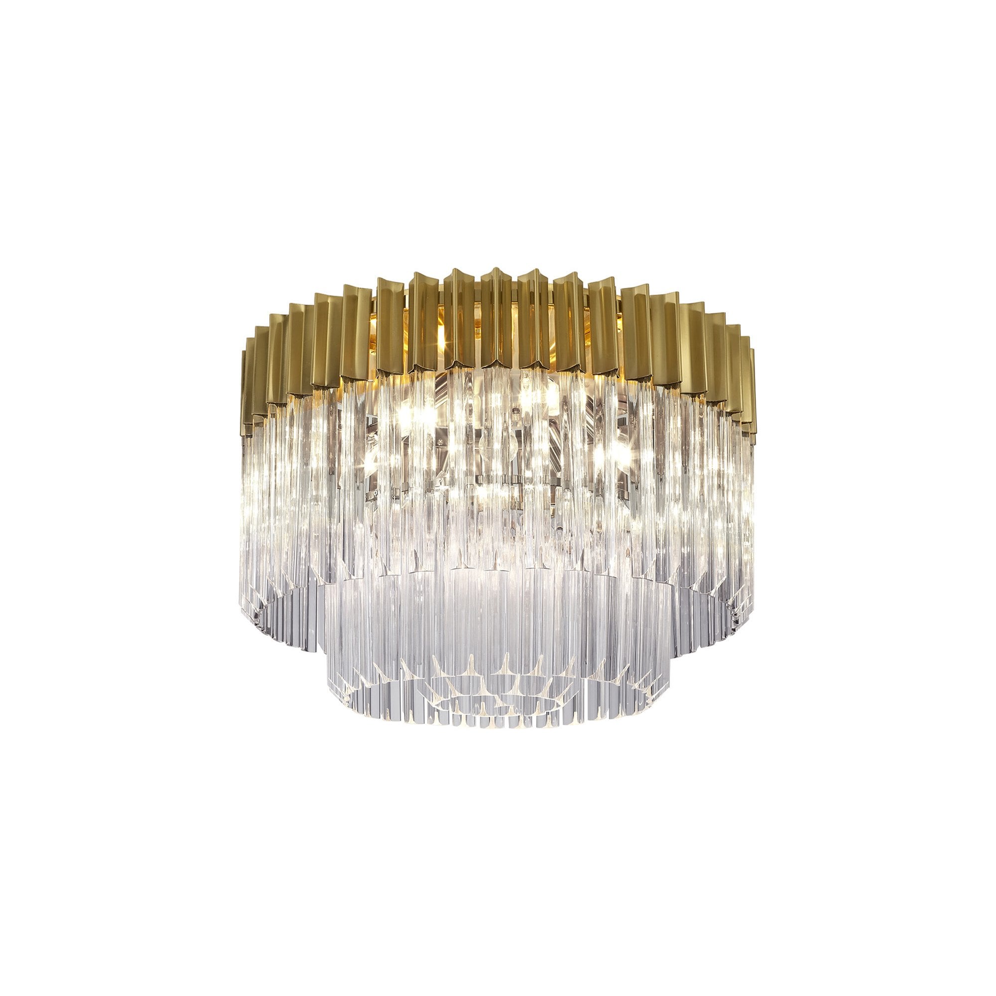 NL82289 Vienna Ceiling Round 7 Light Brass/Clear Glass