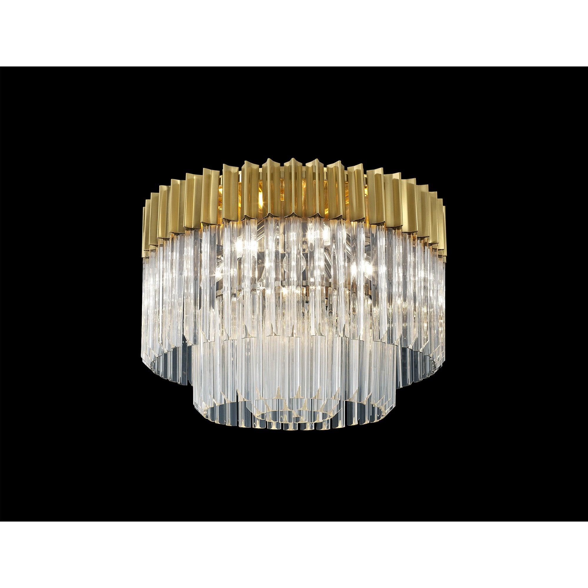 NL82289 Vienna Ceiling Round 7 Light Brass/Clear Glass