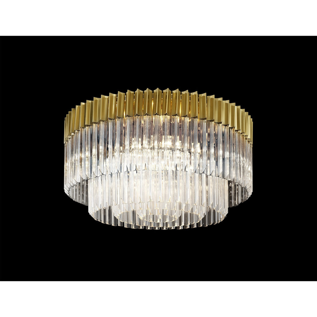 NL82299 Vienna Ceiling Round 12 Light Brass/Clear Glass