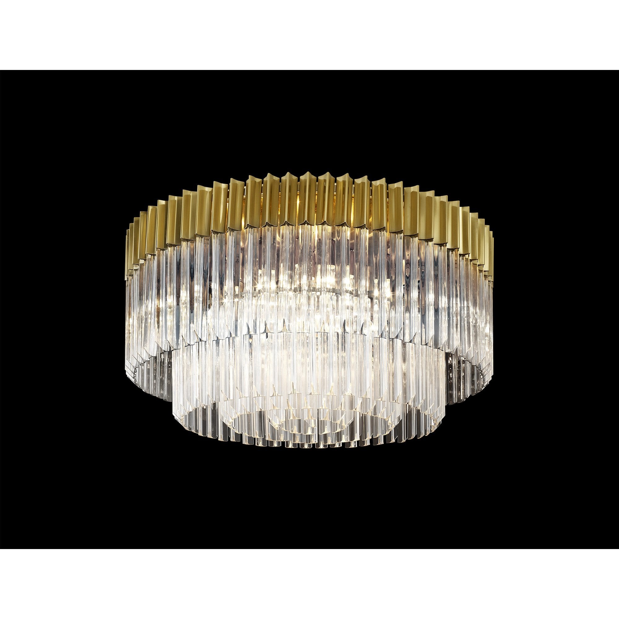 NL82299 Vienna Ceiling Round 12 Light Brass/Clear Glass