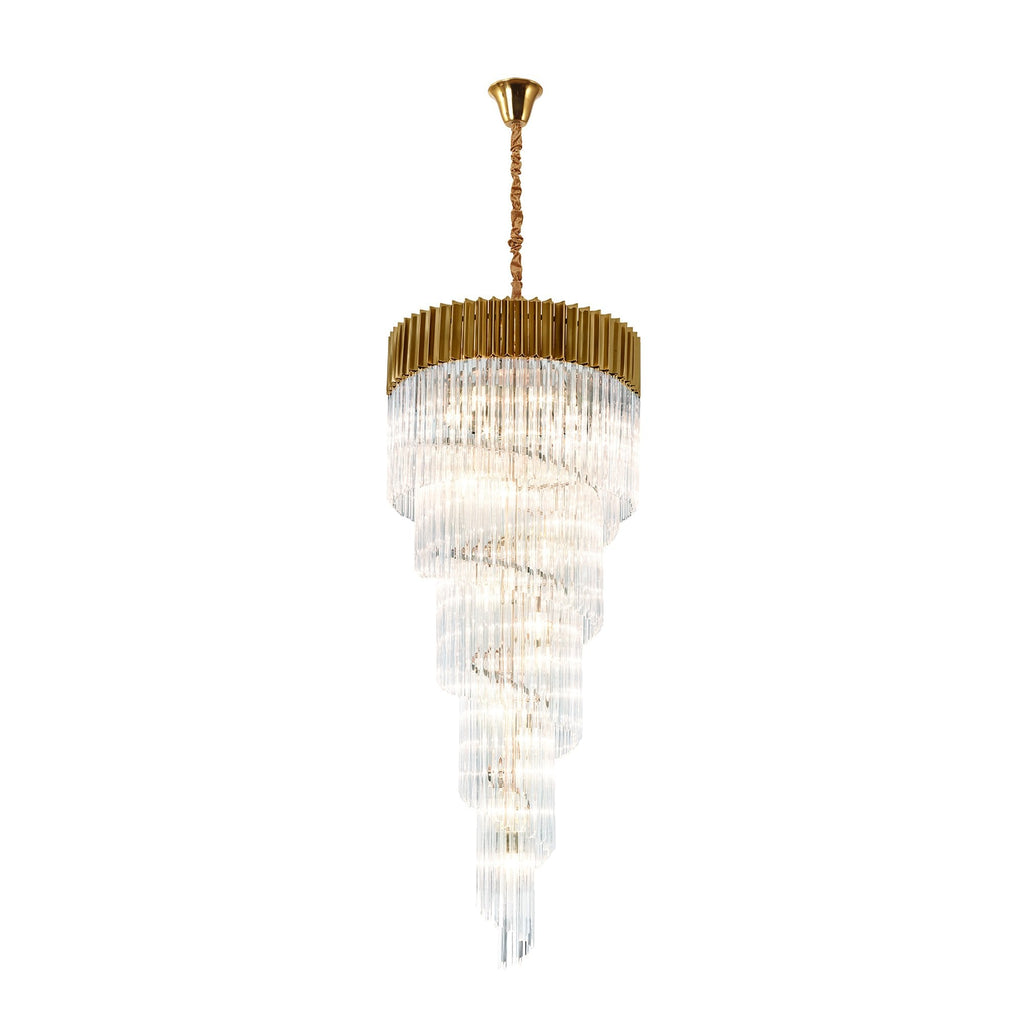 NL82319 Vienna Pendant Round 5 Tier 23 Light Brass/Clear Glass