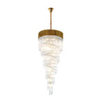 NL82319 Vienna Pendant Round 5 Tier 23 Light Brass/Clear Glass
