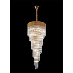 NL82319 Vienna Pendant Round 5 Tier 23 Light Brass/Clear Glass