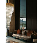 NL82319 Vienna Pendant Round 5 Tier 23 Light Brass/Clear Glass