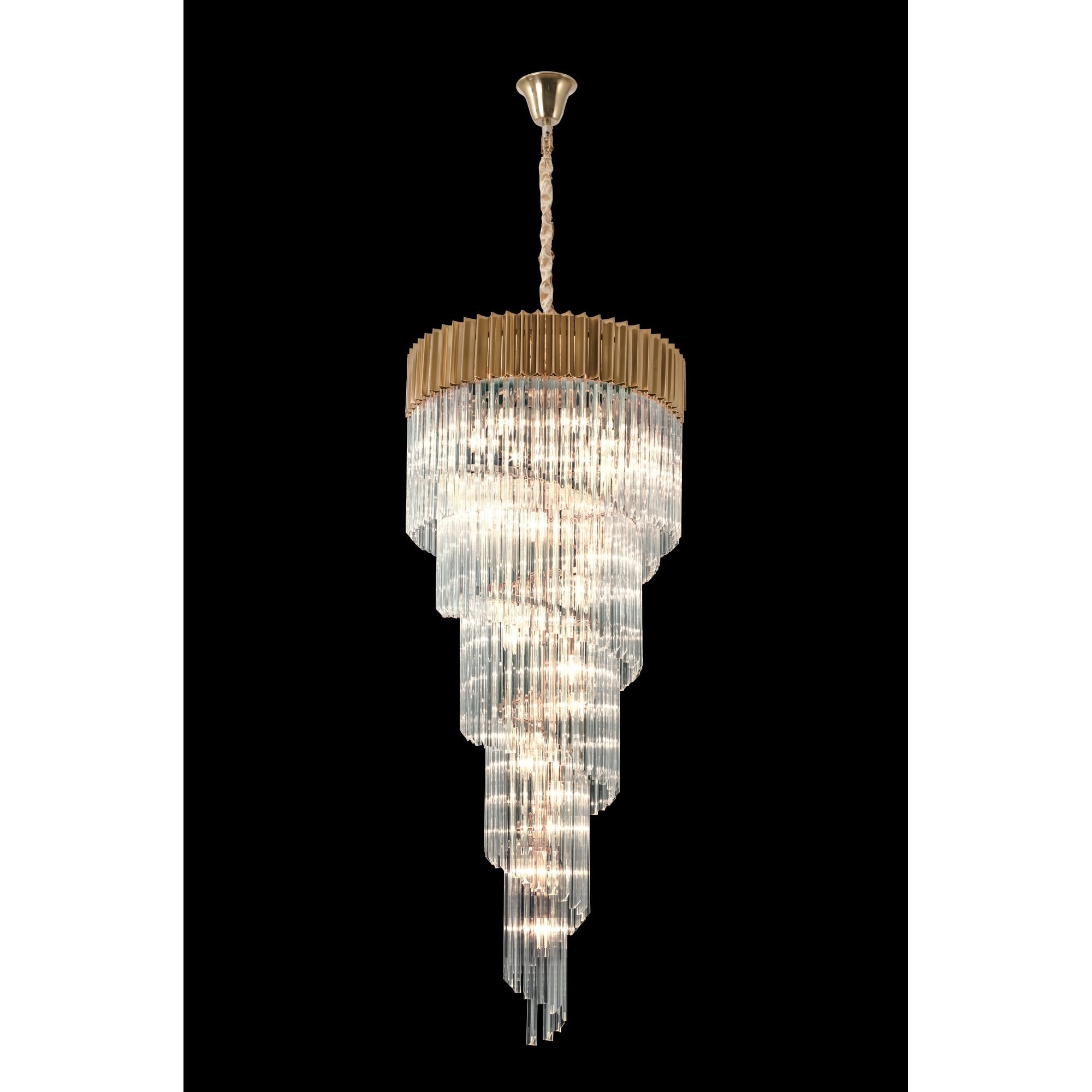 NL82329 Vienna Pendant Round 7 Tier 31 Light Brass/Clear Glass