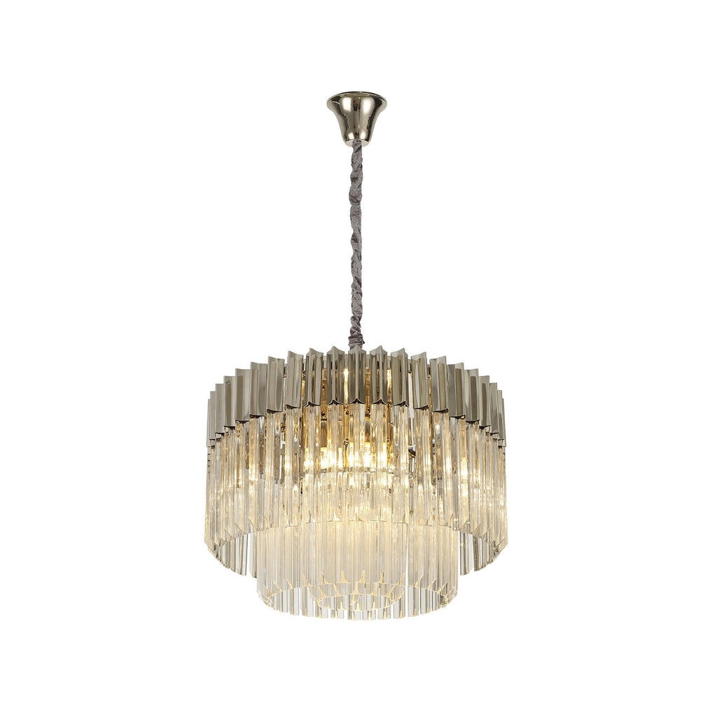 NL82369 Vienna Pendant Round 8 Light Polished Nickel/Clear Glass