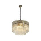 NL82369 Vienna Pendant Round 8 Light Polished Nickel/Clear Glass