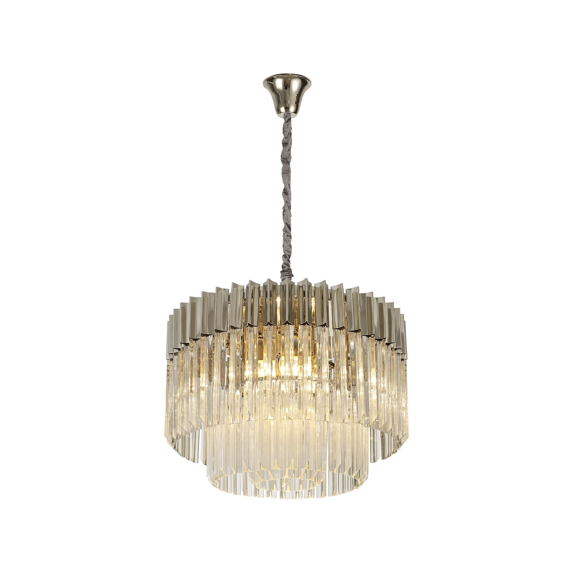 NL82369 Vienna Pendant Round 8 Light Polished Nickel/Clear Glass