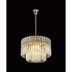 NL82369 Vienna Pendant Round 8 Light Polished Nickel/Clear Glass