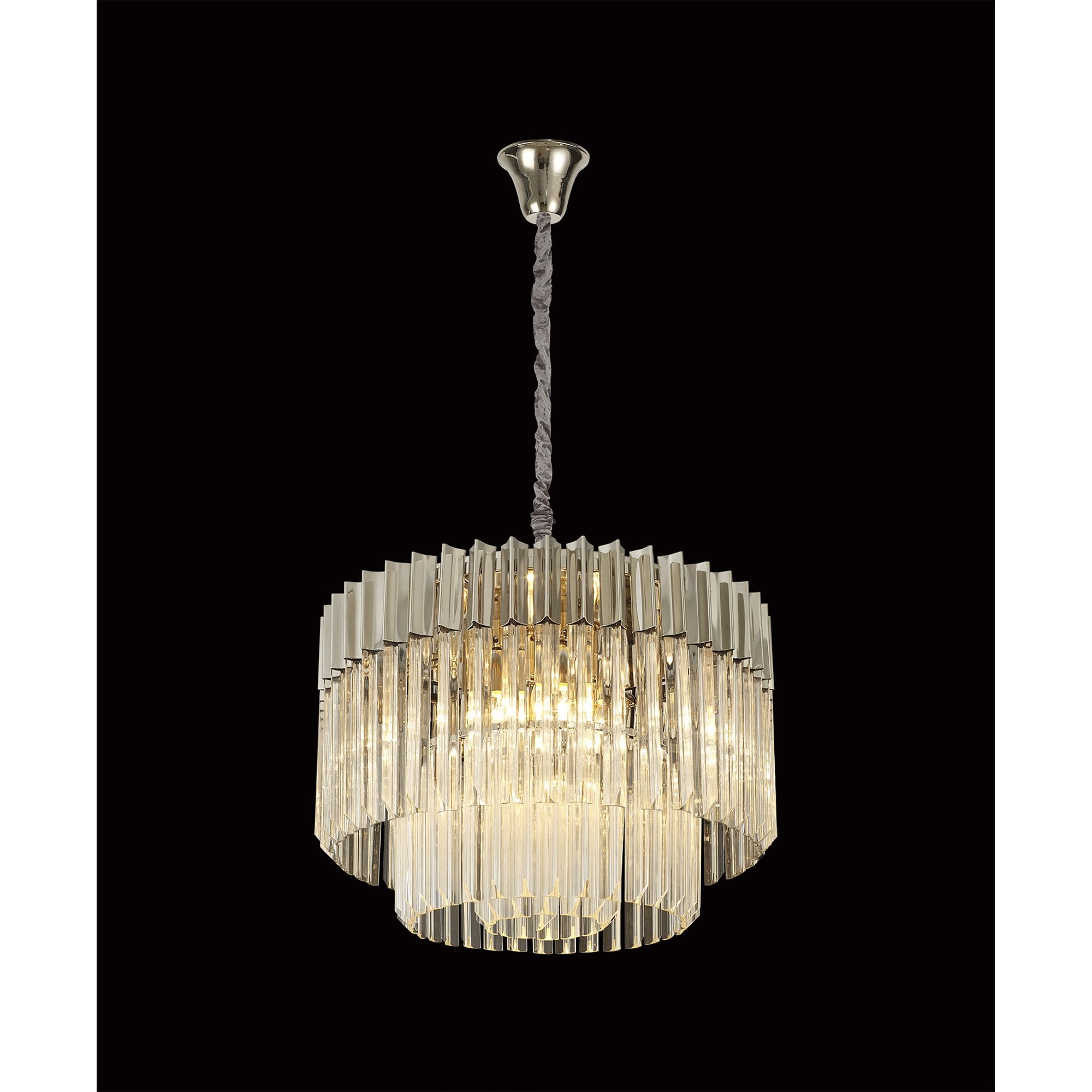 NL82369 Vienna Pendant Round 8 Light Polished Nickel/Clear Glass