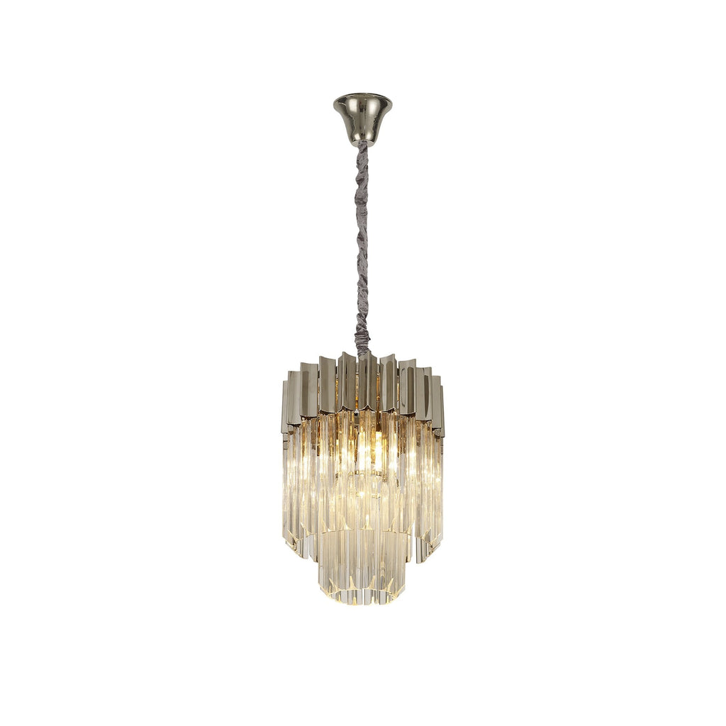 NL82379 Vienna Pendant Round 4 Light Polished Nickel/Clear Glass