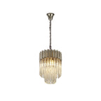 NL82379 Vienna Pendant Round 4 Light Polished Nickel/Clear Glass