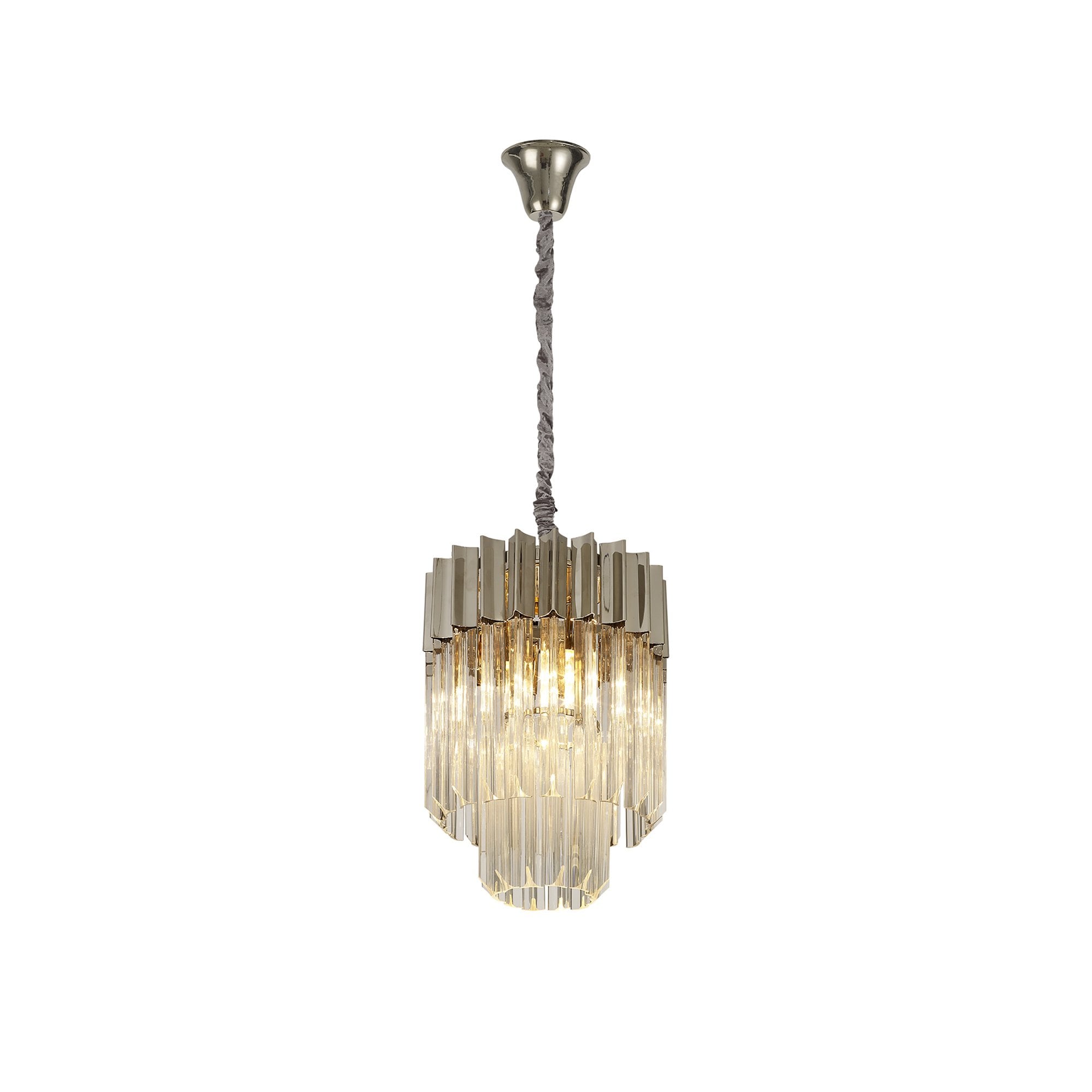 NL82379 Vienna Pendant Round 4 Light Polished Nickel/Clear Glass