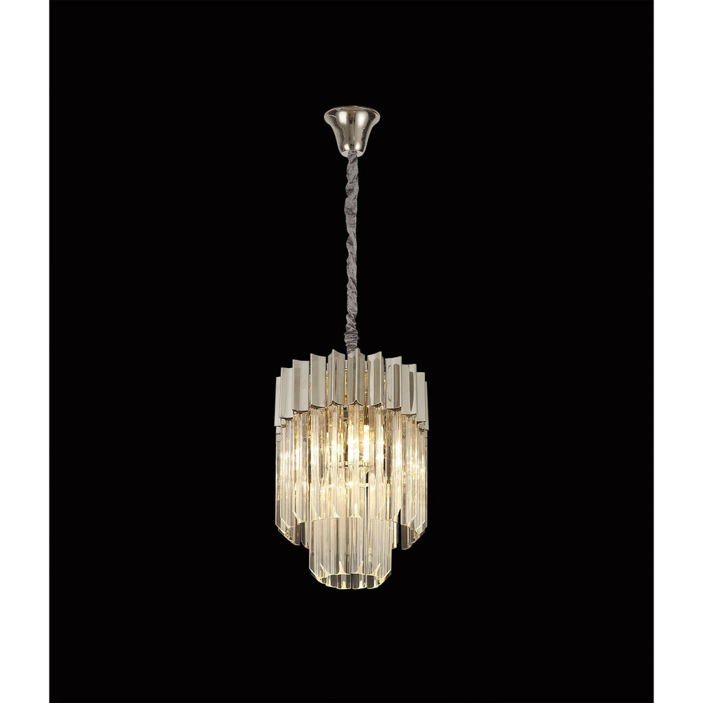NL82379 Vienna Pendant Round 4 Light Polished Nickel/Clear Glass