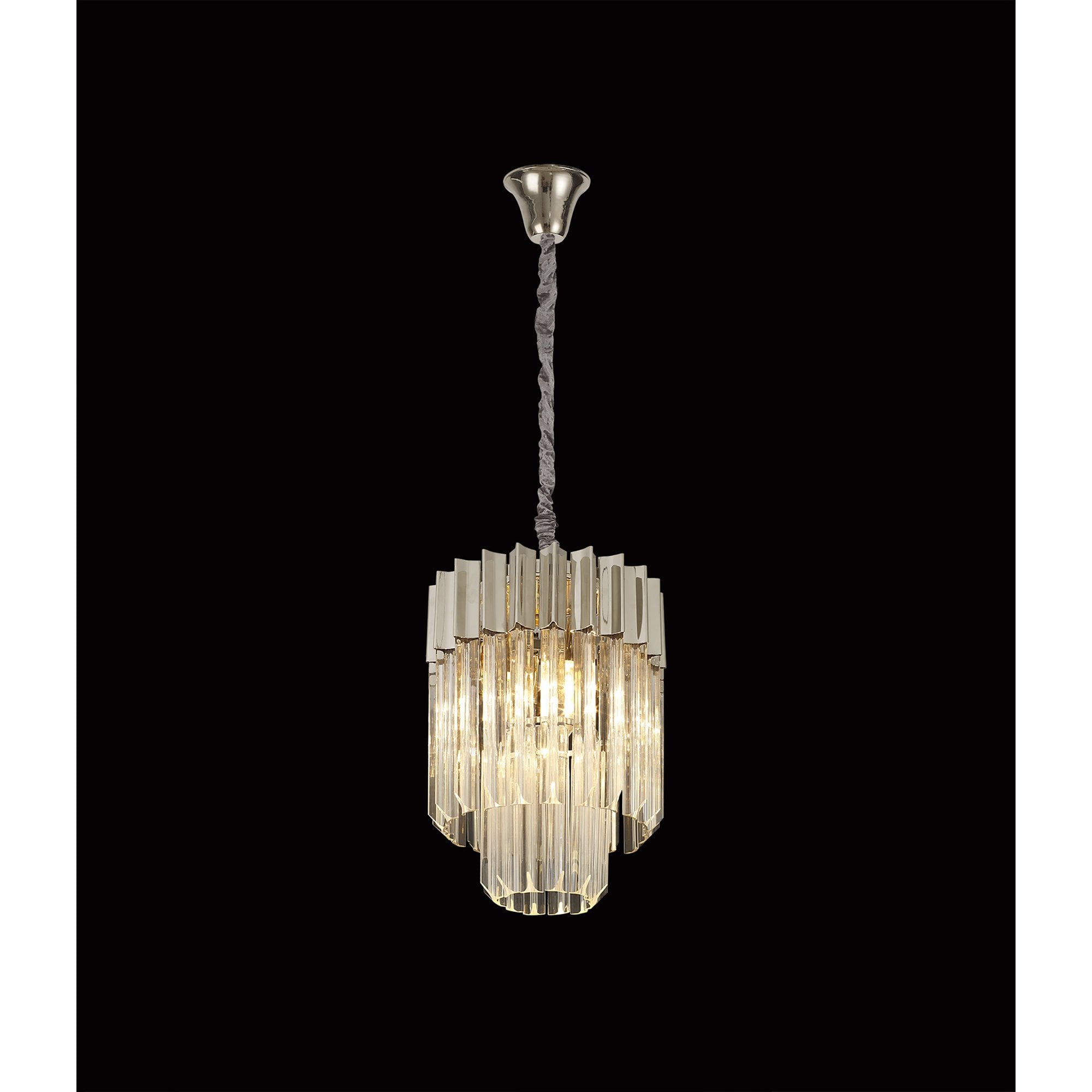 NL82379 Vienna Pendant Round 4 Light Polished Nickel/Clear Glass