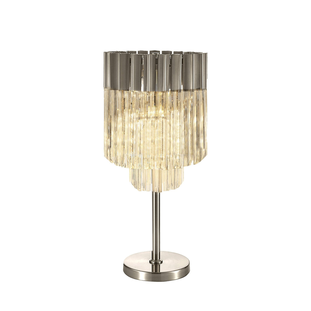 NL82389 Vienna Table Lamp 3 Light Polished Nickel/Clear Glass