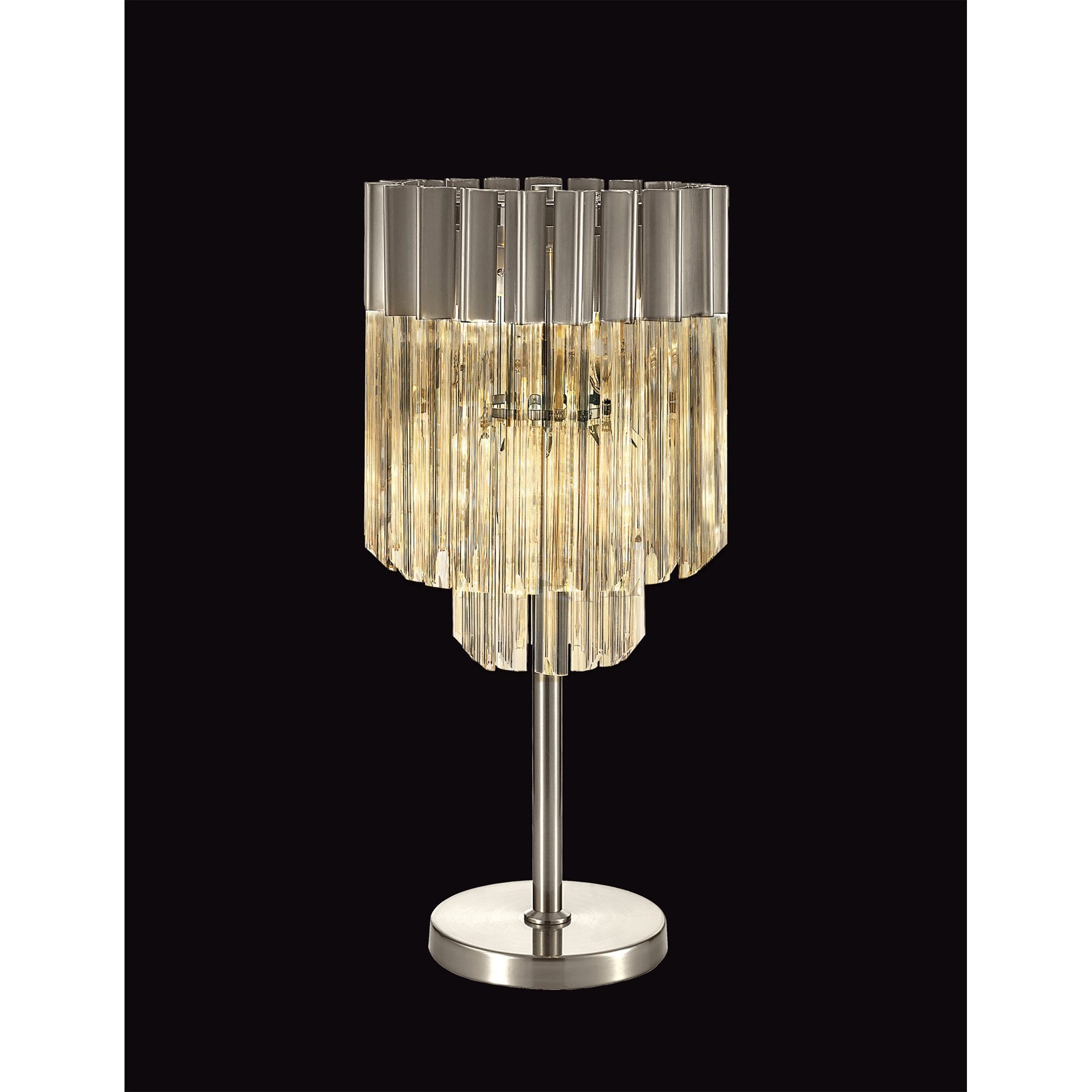 NL82389 Vienna Table Lamp 3 Light Polished Nickel/Clear Glass