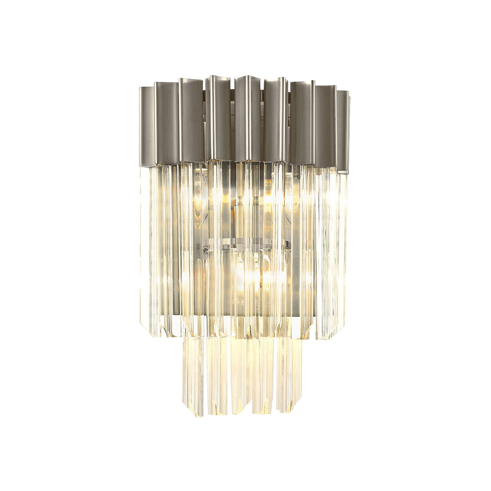 NL82399 Vienna Wall 3 Light Polished Nickel/Clear Glass