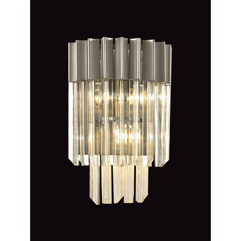 NL82399 Vienna Wall 3 Light Polished Nickel/Clear Glass