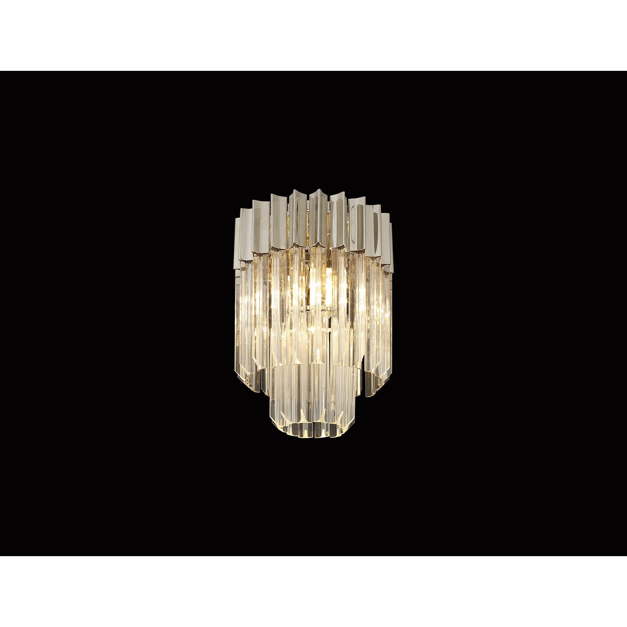 NL82409 Vienna Ceiling Round 3 Light Polished Nickel/Clear Glass