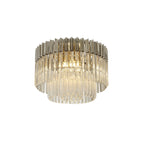 NL82419 Vienna Ceiling Round 7 Light Polished Nickel/Clear Glass