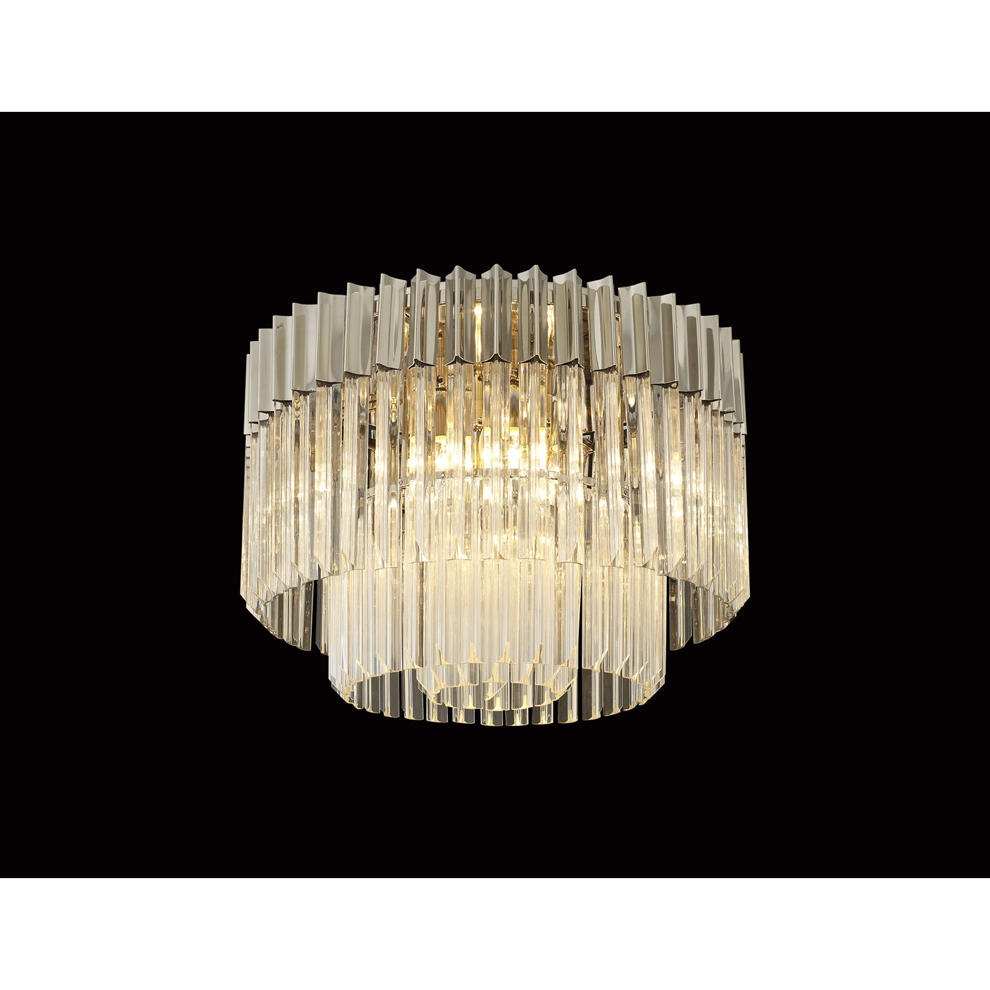 NL82419 Vienna Ceiling Round 7 Light Polished Nickel/Clear Glass