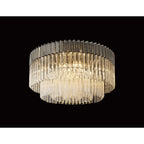 NL82429 Vienna Ceiling Round 12 Light Polished Nickel/Clear Glass