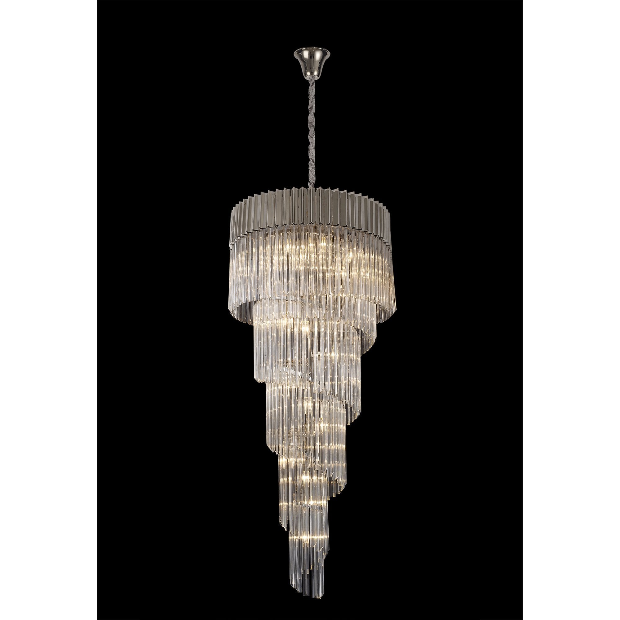 NL82439 Vienna Pendant Round 5 Tier 23 Light Polished Nickel/Clear Glass