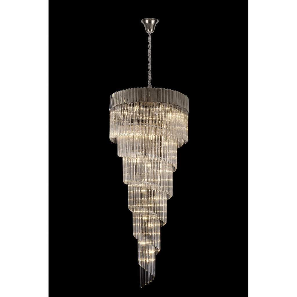 NL82449 Vienna Pendant Round 7 Tier 31 Light Polished Nickel/Clear Glass