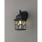 NL82489 Guard Outdoor Down Square Criss Cross Wall Lamp Sand Black