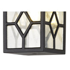 NL82489 Guard Outdoor Down Square Criss Cross Wall Lamp Sand Black