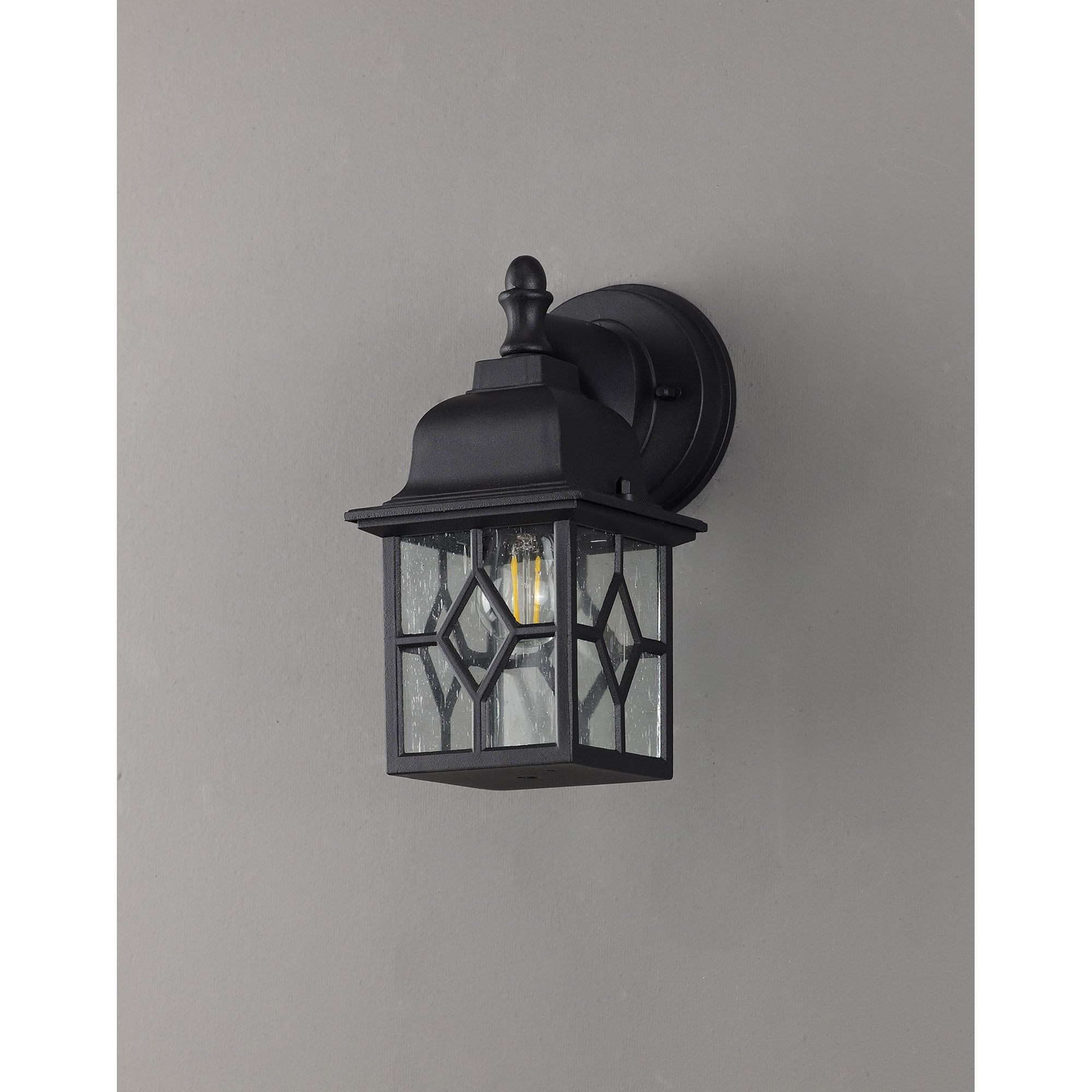 NL82489 Guard Outdoor Down Square Criss Cross Wall Lamp Sand Black