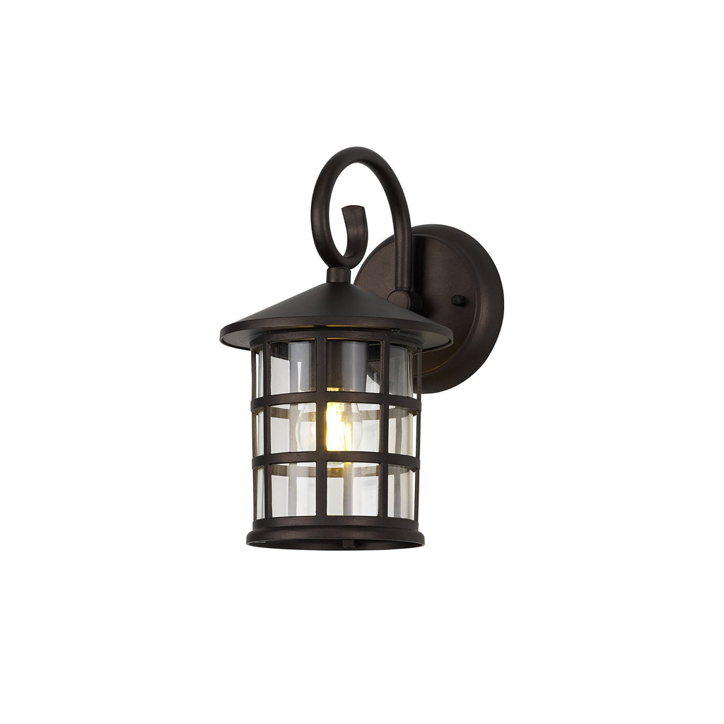 NL82499 Guard Outdoor Down Round Grid Wall Lamp Antique Bronze