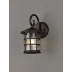 NL82499 Guard Outdoor Down Round Grid Wall Lamp Antique Bronze