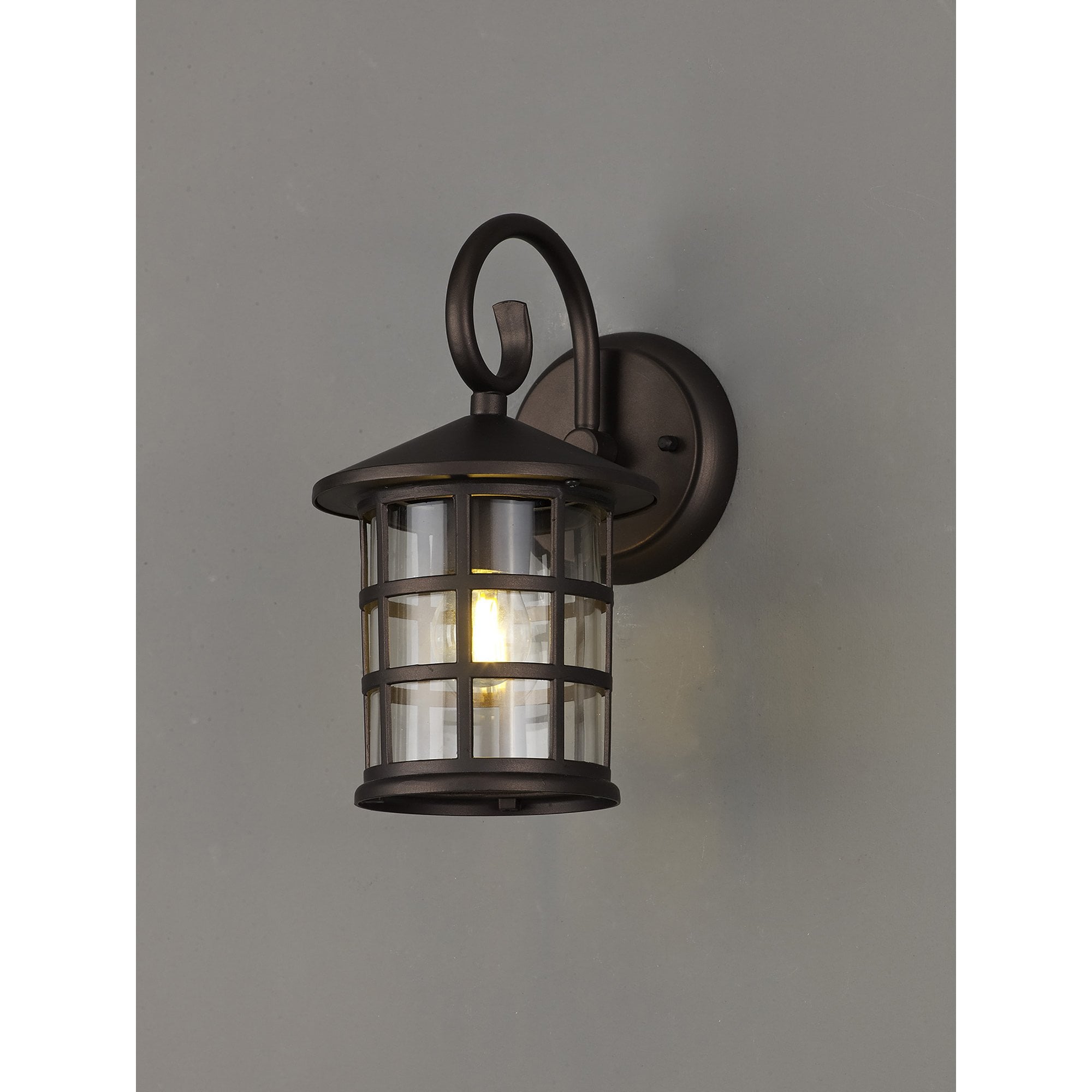 NL82499 Guard Outdoor Down Round Grid Wall Lamp Antique Bronze
