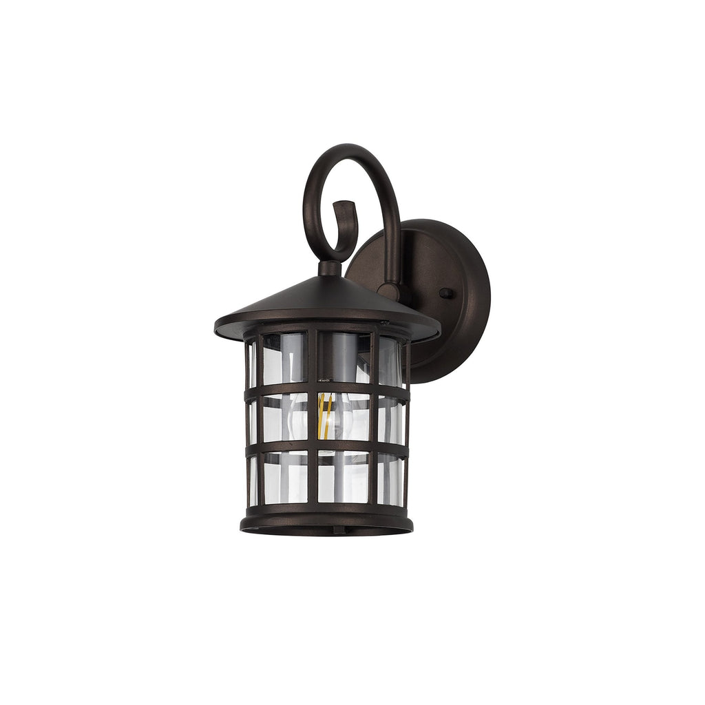 NL82499 Guard Outdoor Down Round Grid Wall Lamp Antique Bronze