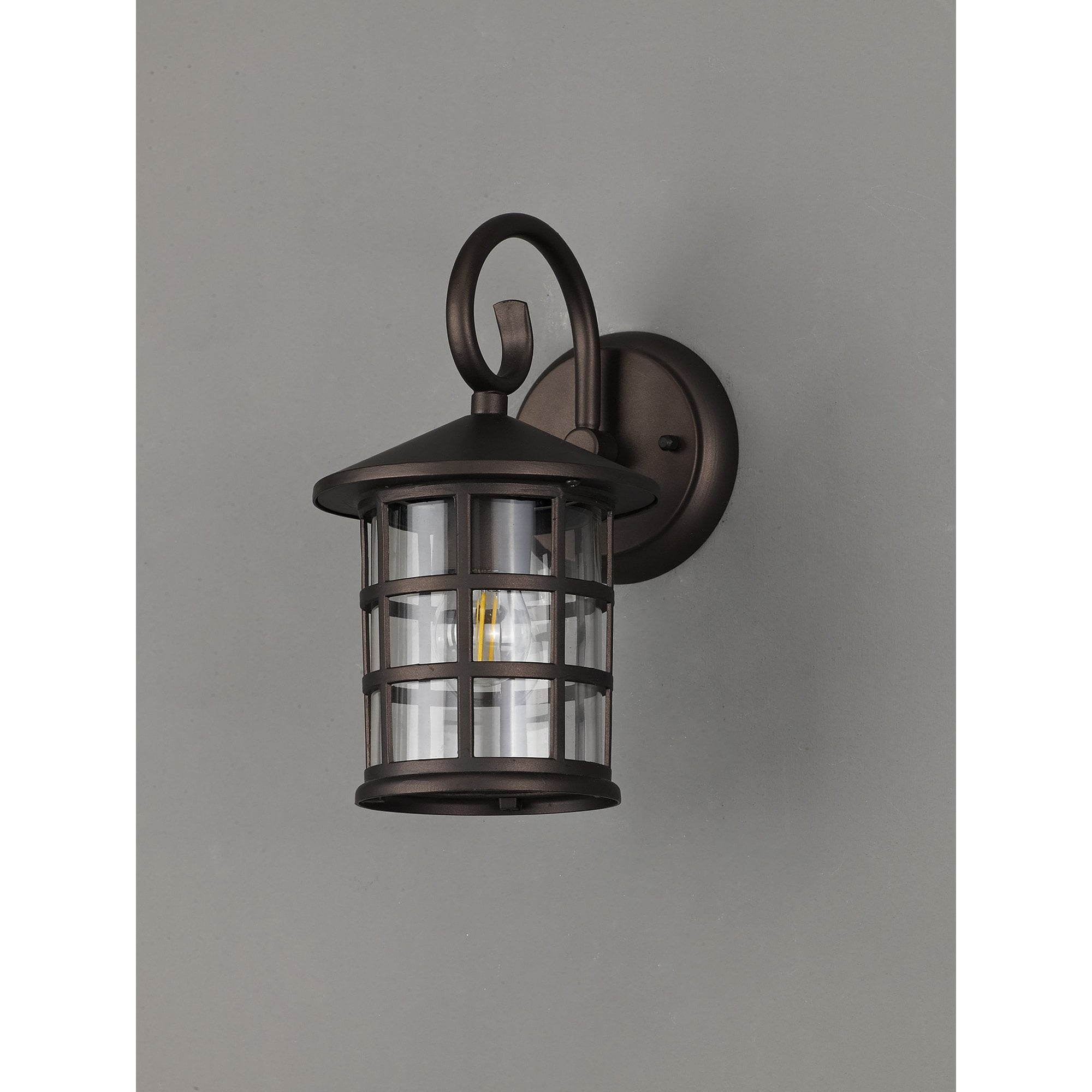 NL82499 Guard Outdoor Down Round Grid Wall Lamp Antique Bronze
