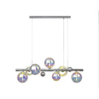 NL82519 Rome Linear 7 Light Pendant Polished Chrome/Iridescent Glass
