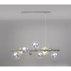 NL82519 Rome Linear 7 Light Pendant Polished Chrome/Iridescent Glass
