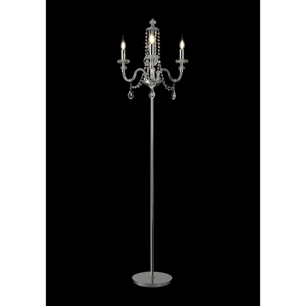 NL82599 Glastonbury Floor Lamp 3 Light Polished Chrome/Clear Glass/Crystal