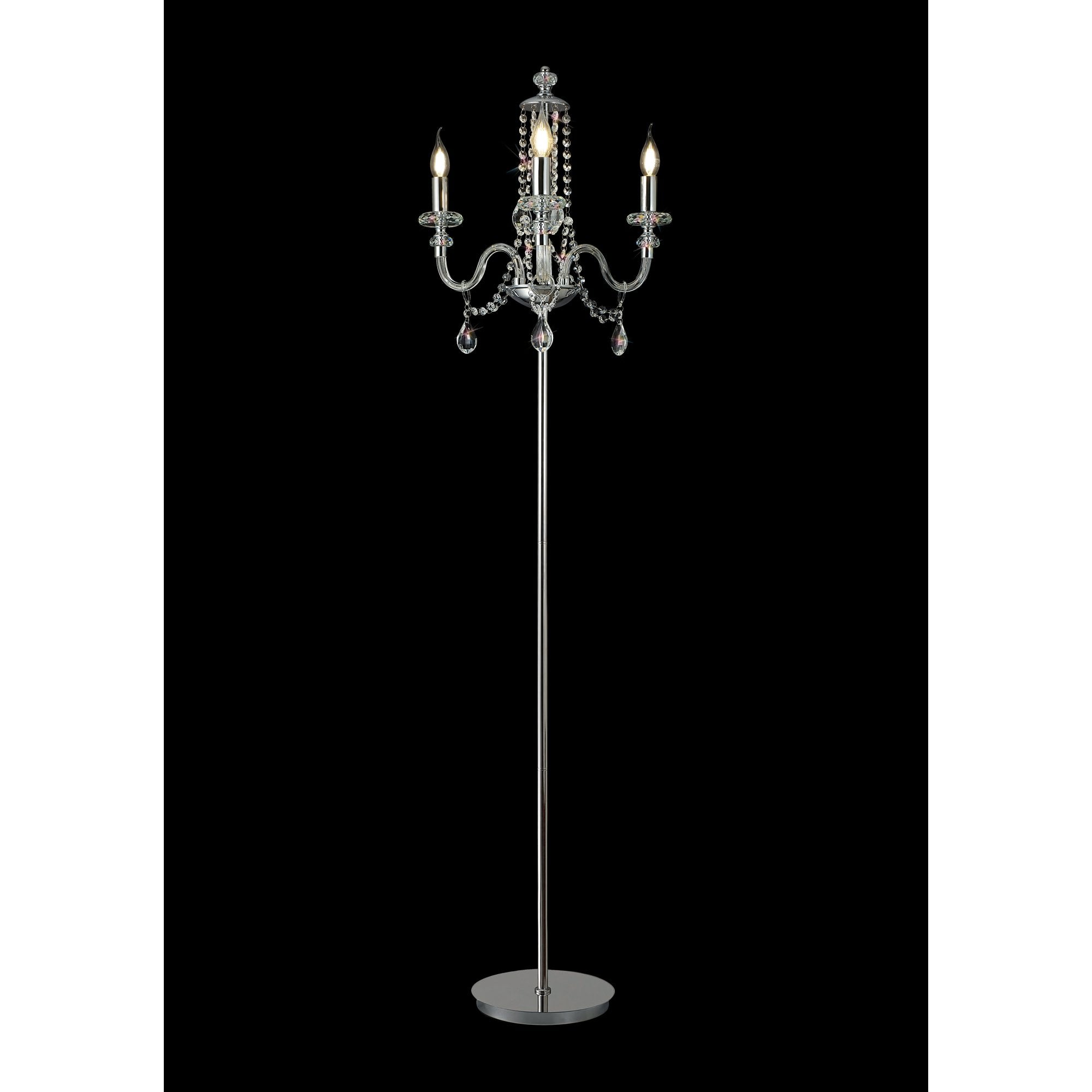 NL82599 Glastonbury Floor Lamp 3 Light Polished Chrome/Clear Glass/Crystal