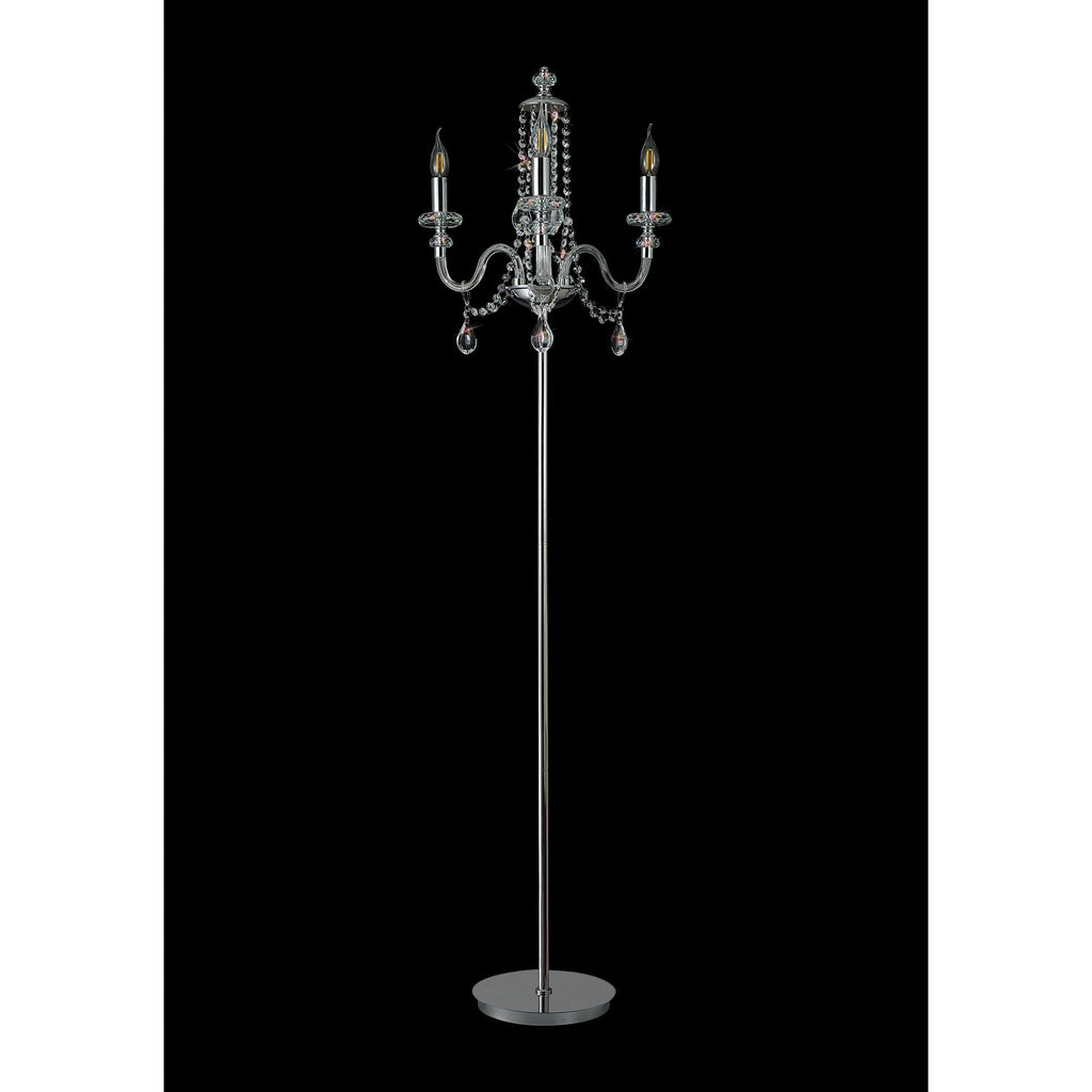 NL82599 Glastonbury Floor Lamp 3 Light Polished Chrome/Clear Glass/Crystal
