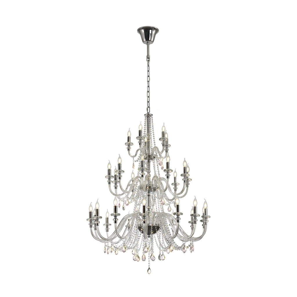 NL82609 Glastonbury Chandelier Pendant 29 Light Polished Chrome/Clear Glass/Crystal