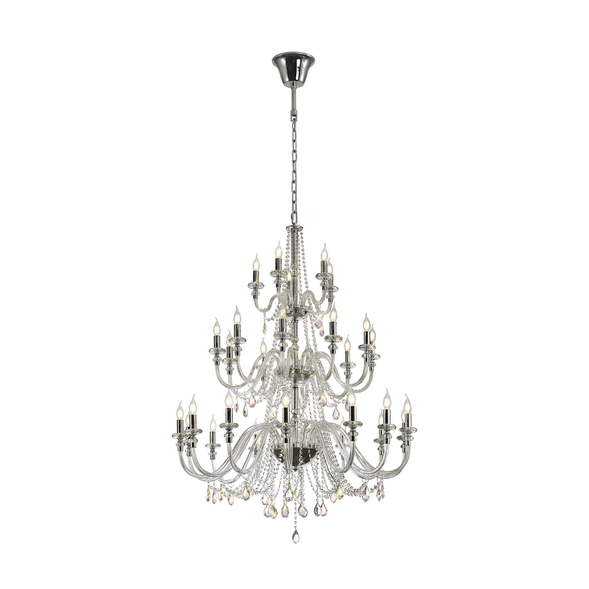 NL82609 Glastonbury Chandelier Pendant 29 Light Polished Chrome/Clear Glass/Crystal